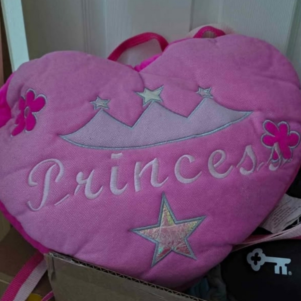 Pink Heart-Shaped Princess Pillow